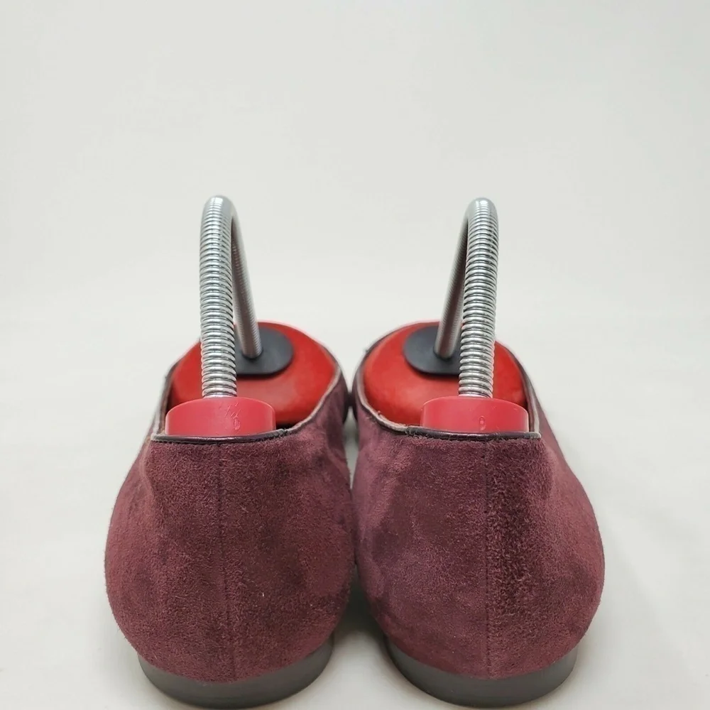 Marc By Marc Jacobs Suede Leather Ballet Flats Maroon Size 37.5 7.5